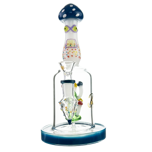 Blue Billy Mate Mushroom Bong with Percolator – 25cm Glassware