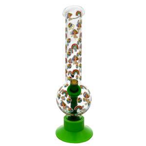 Billy Mate Rainbow Mushroom Glass Bong with Silicone Base 29cm