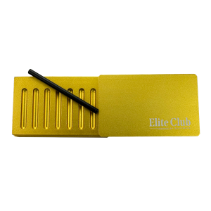 Elite Club Snuff Box Gold – Premium Aluminium Sliding Lid with Straw