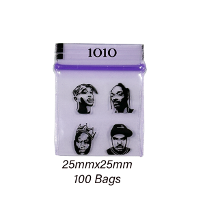Hip Hop Legends Print Zip Lock Plastic Bags 1010 25mm x 25mm (100 Pack)