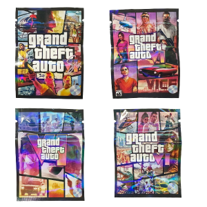 Grand Theft Auto Mylar Bags – Ziplock Pouches with GTA Artwork – 60x80mm