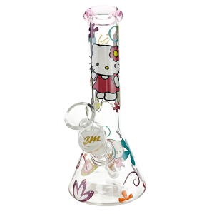 Hello Kitty Glass Beaker Bong Flower Dress Design 23cm