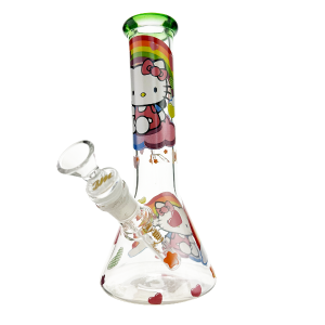 Billy Mate Hello Kitty Glass Beaker Bong – 23cm with Ice Catcher and Shotty